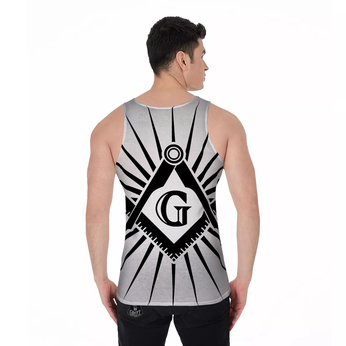 Symbol Freemasonry Print Men's Tank Top-grizzshop