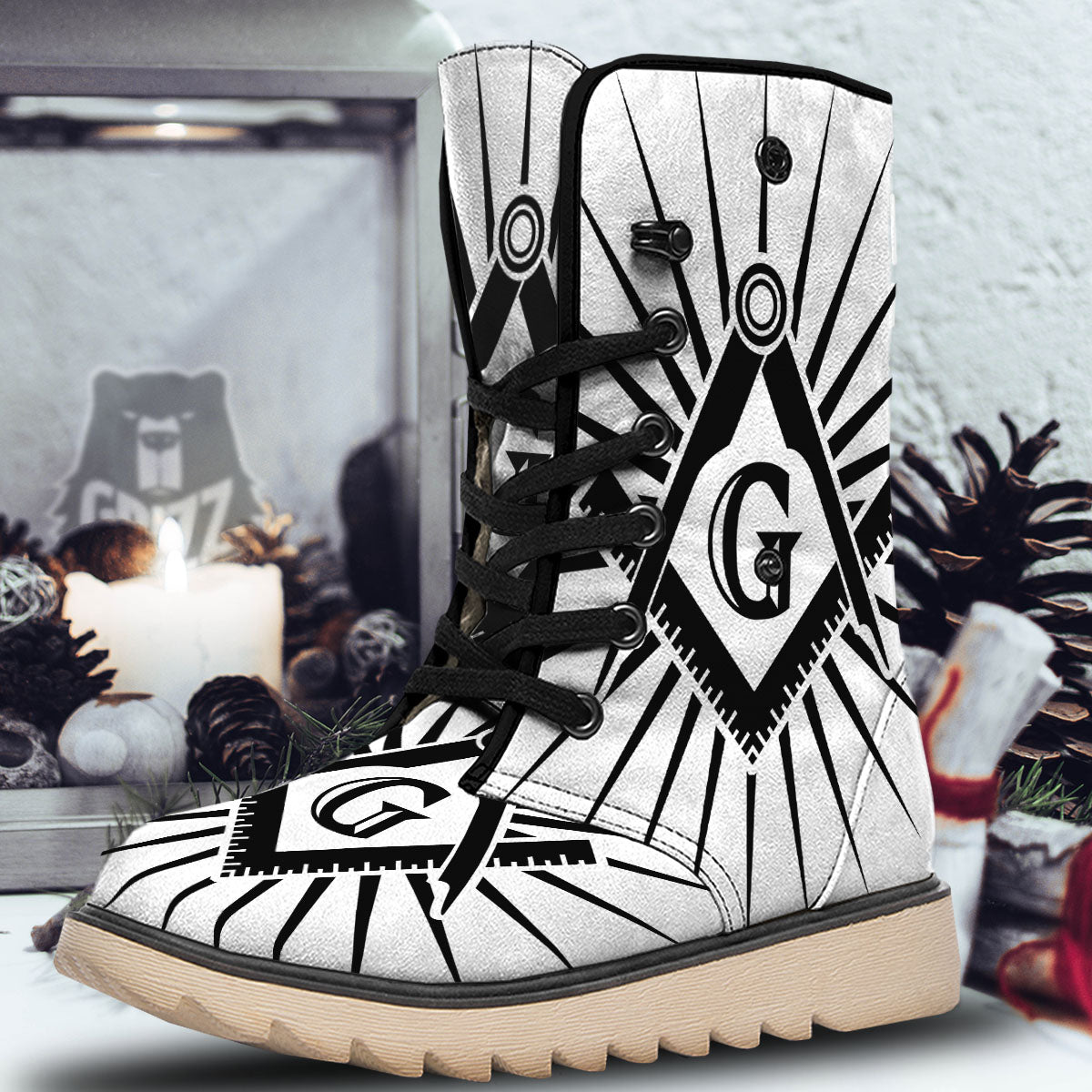 Symbol Freemasonry Print Snow Boots-grizzshop
