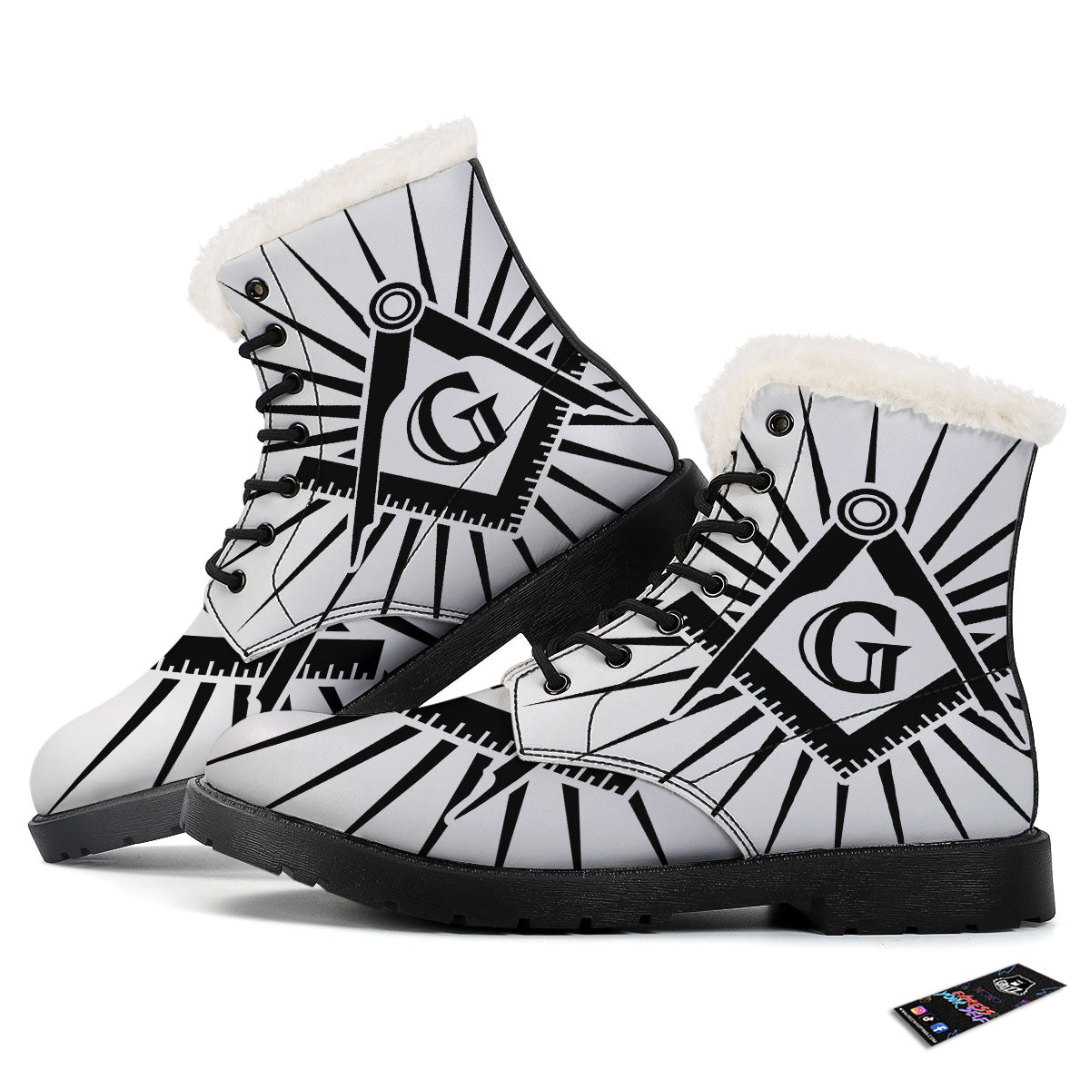 Symbol Freemasonry Print Winter Boots-grizzshop