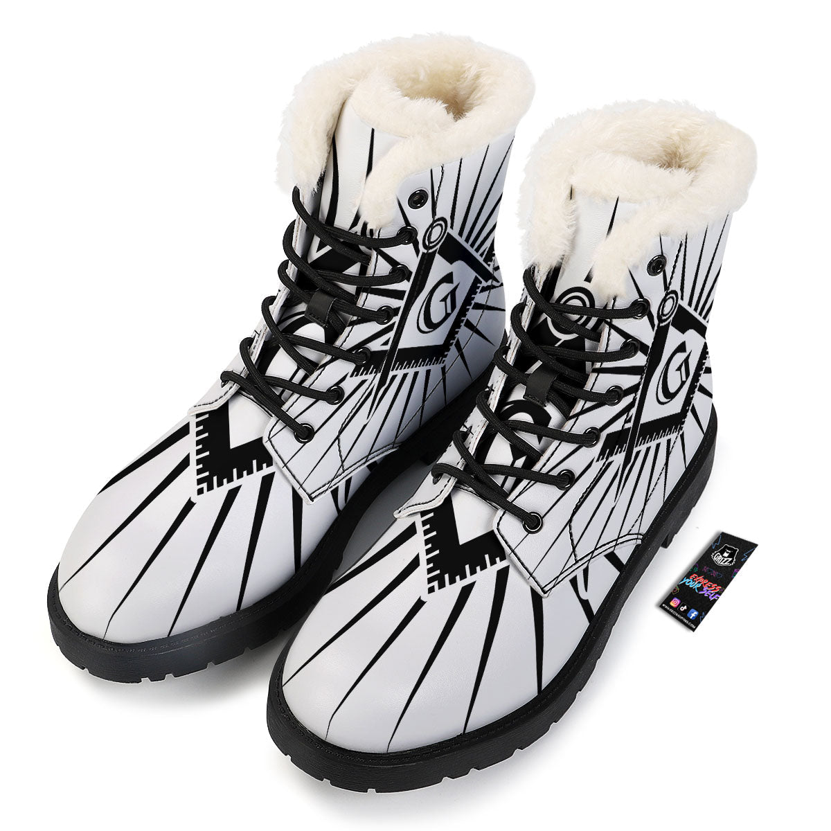 Symbol Freemasonry Print Winter Boots-grizzshop