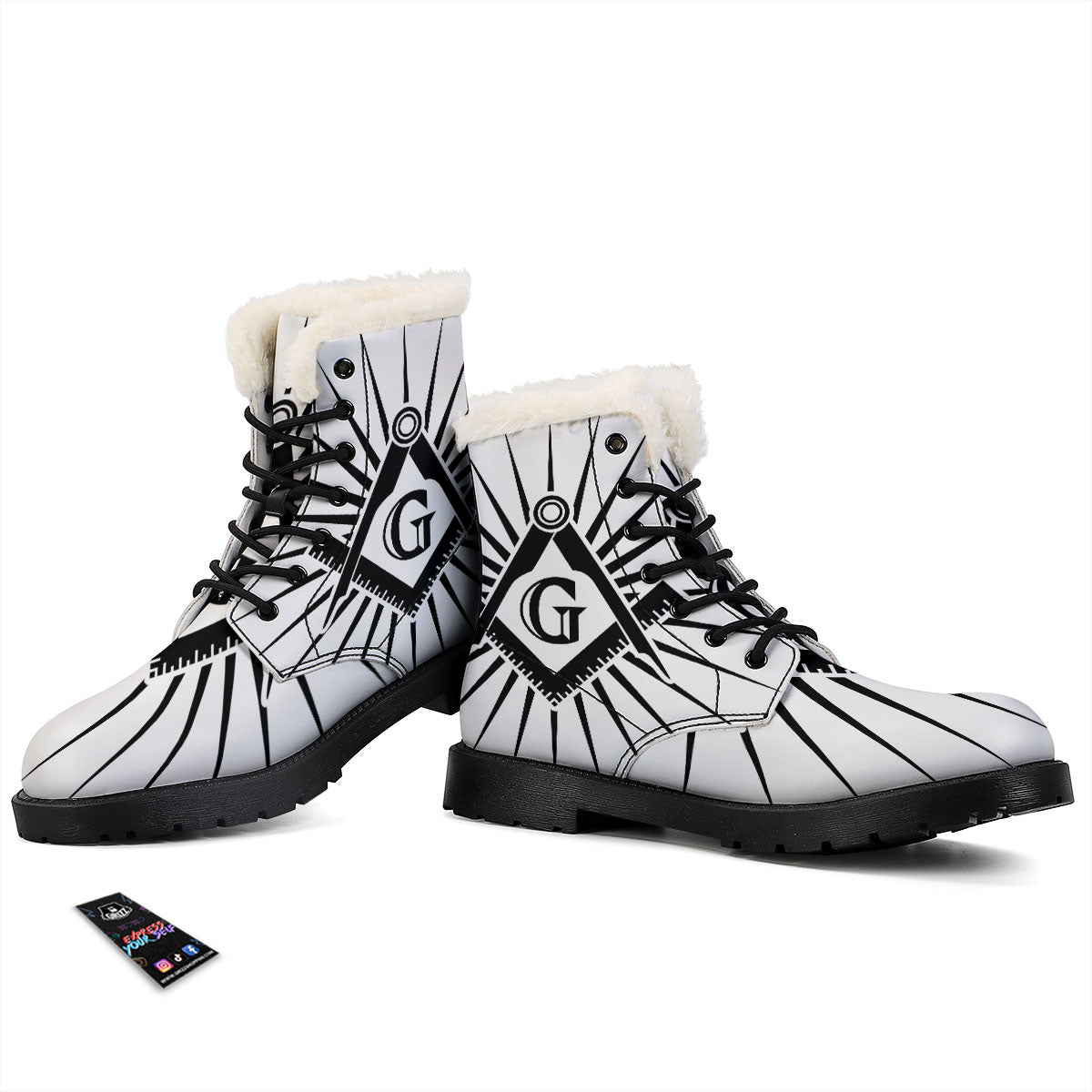 Symbol Freemasonry Print Winter Boots-grizzshop