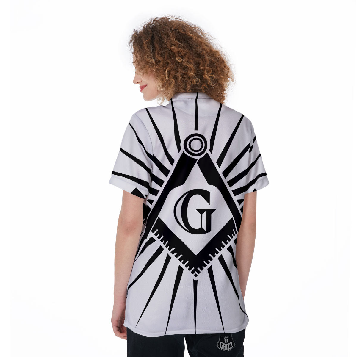 Symbol Freemasonry Print Women's Golf Shirts-grizzshop