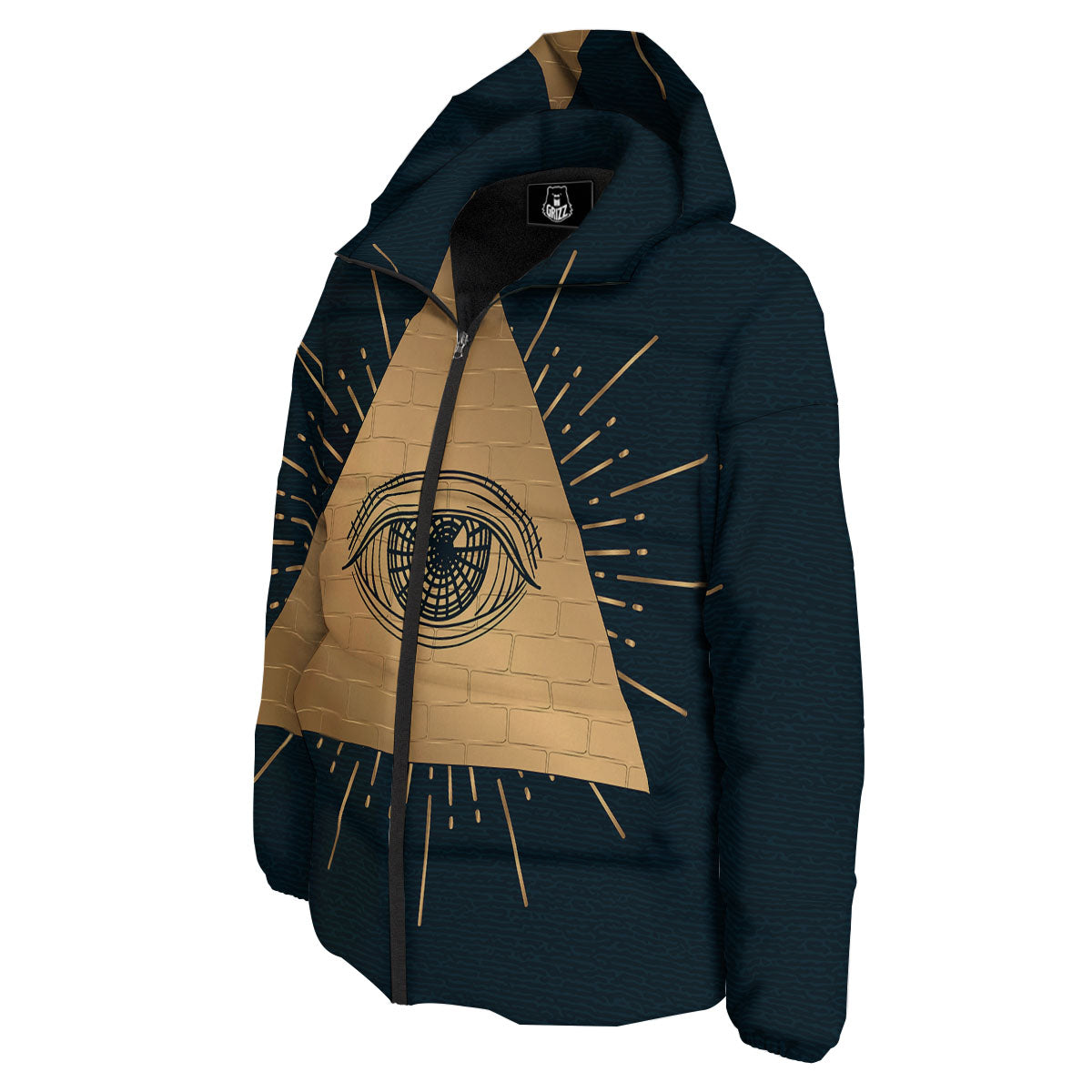 Symbol Illuminati Print Down Jacket-grizzshop