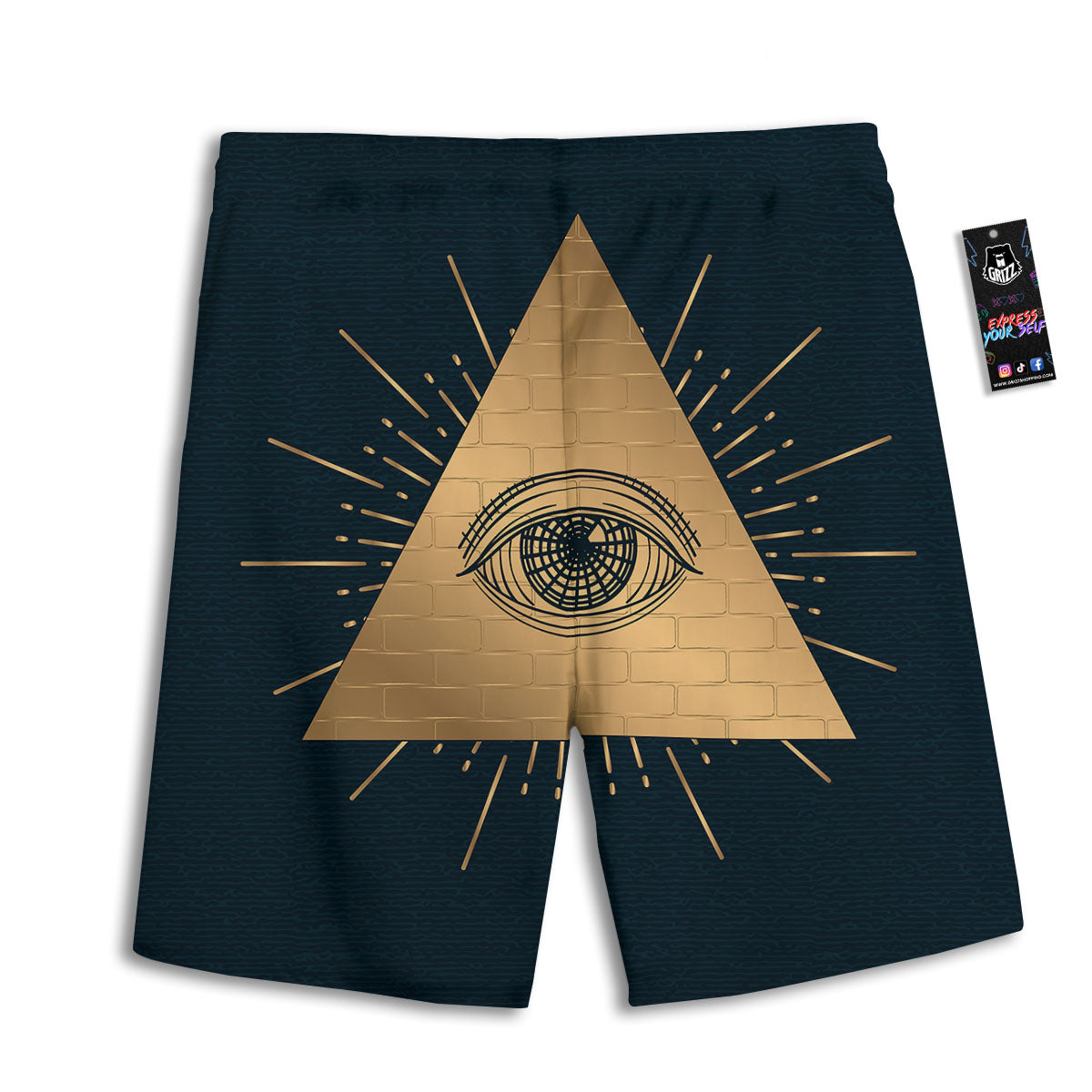 Symbol Illuminati Print Men's Athletic Shorts