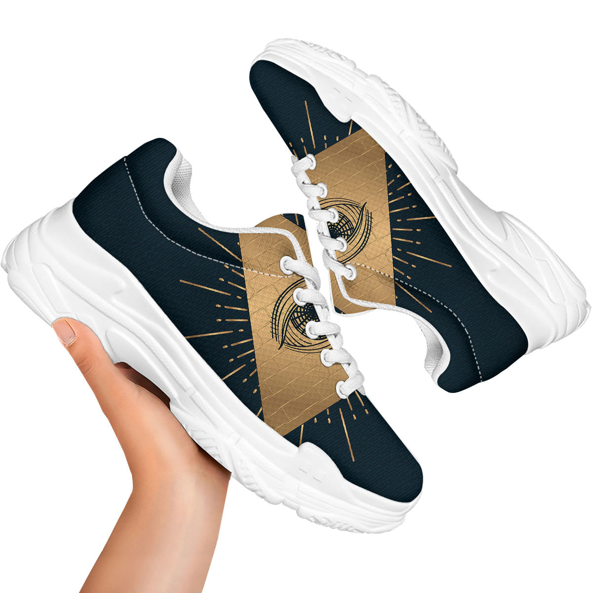 Symbol Illuminati Print White Chunky Shoes-grizzshop