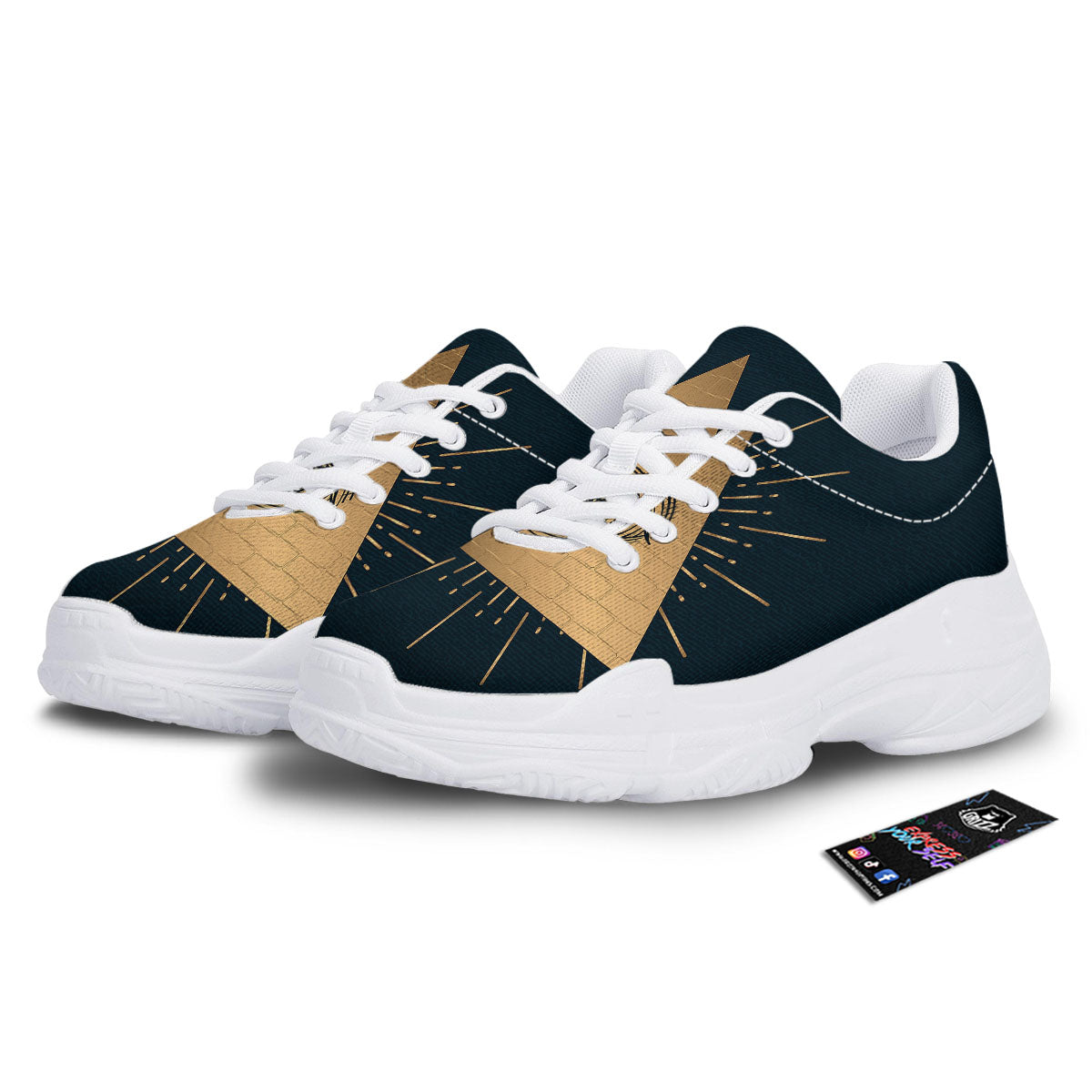 Symbol Illuminati Print White Chunky Shoes-grizzshop