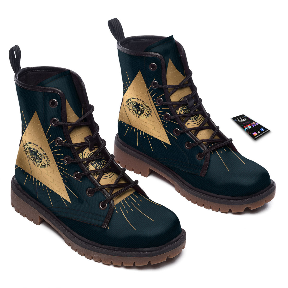 Symbol Illuminati Print Work Boots-grizzshop