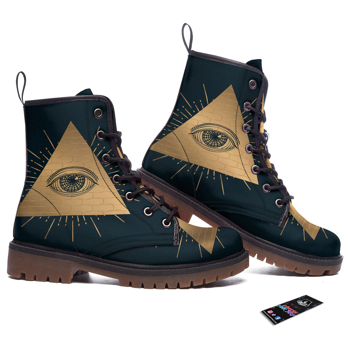Symbol Illuminati Print Work Boots-grizzshop