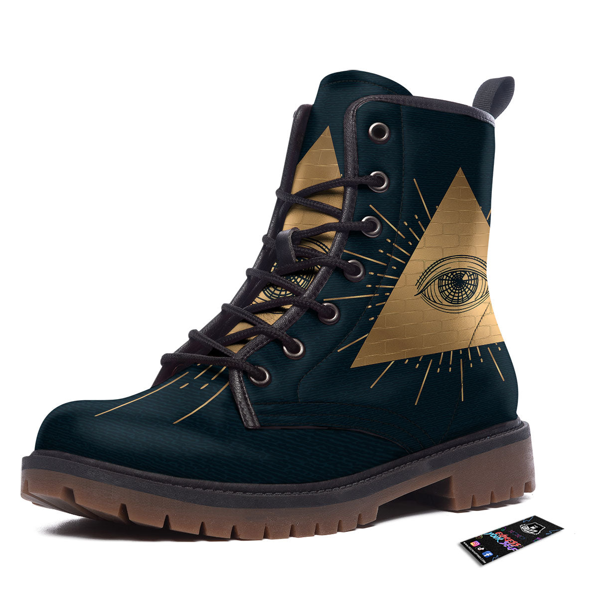 Symbol Illuminati Print Work Boots-grizzshop