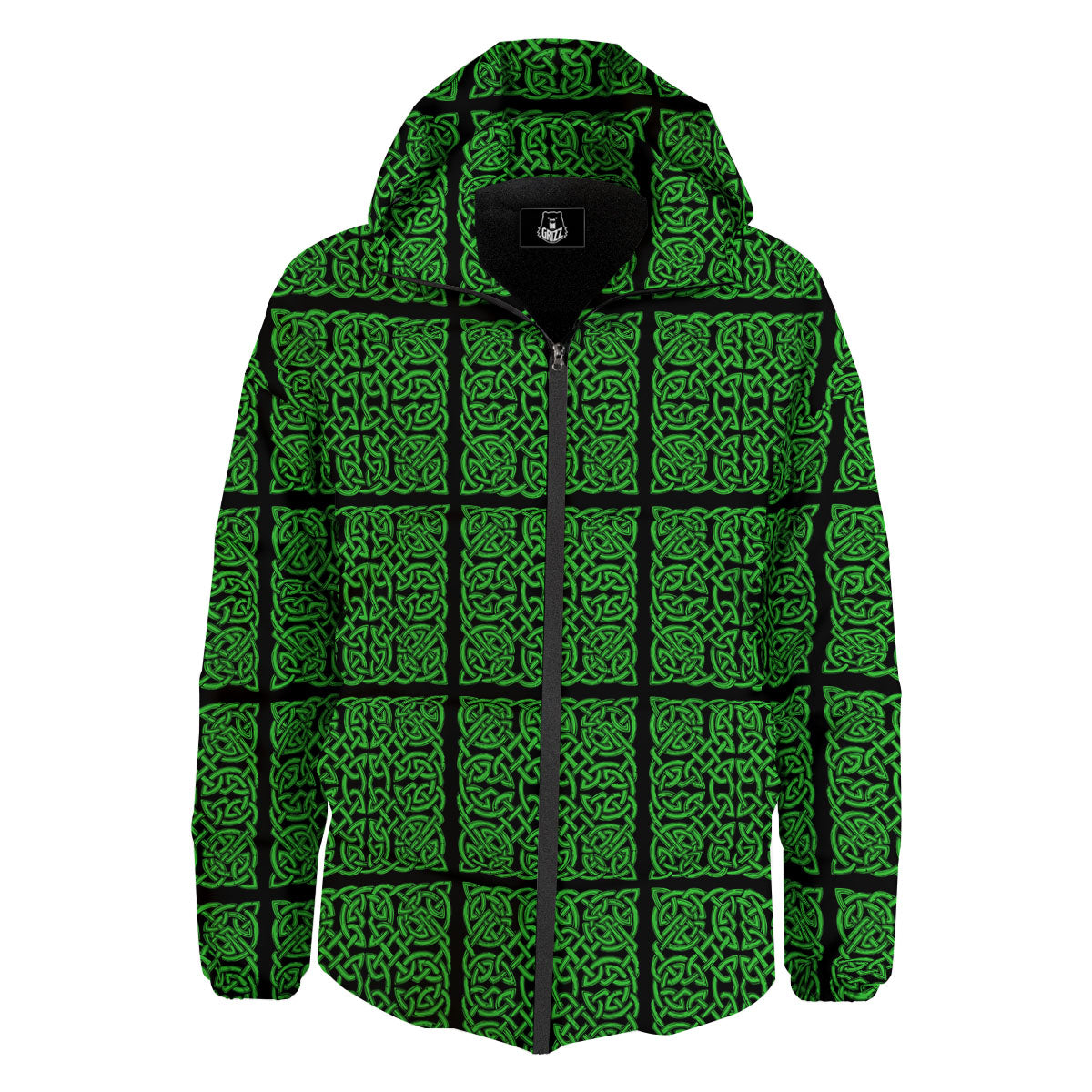Symbol Irish Celtic Print Pattern Down Jacket-grizzshop