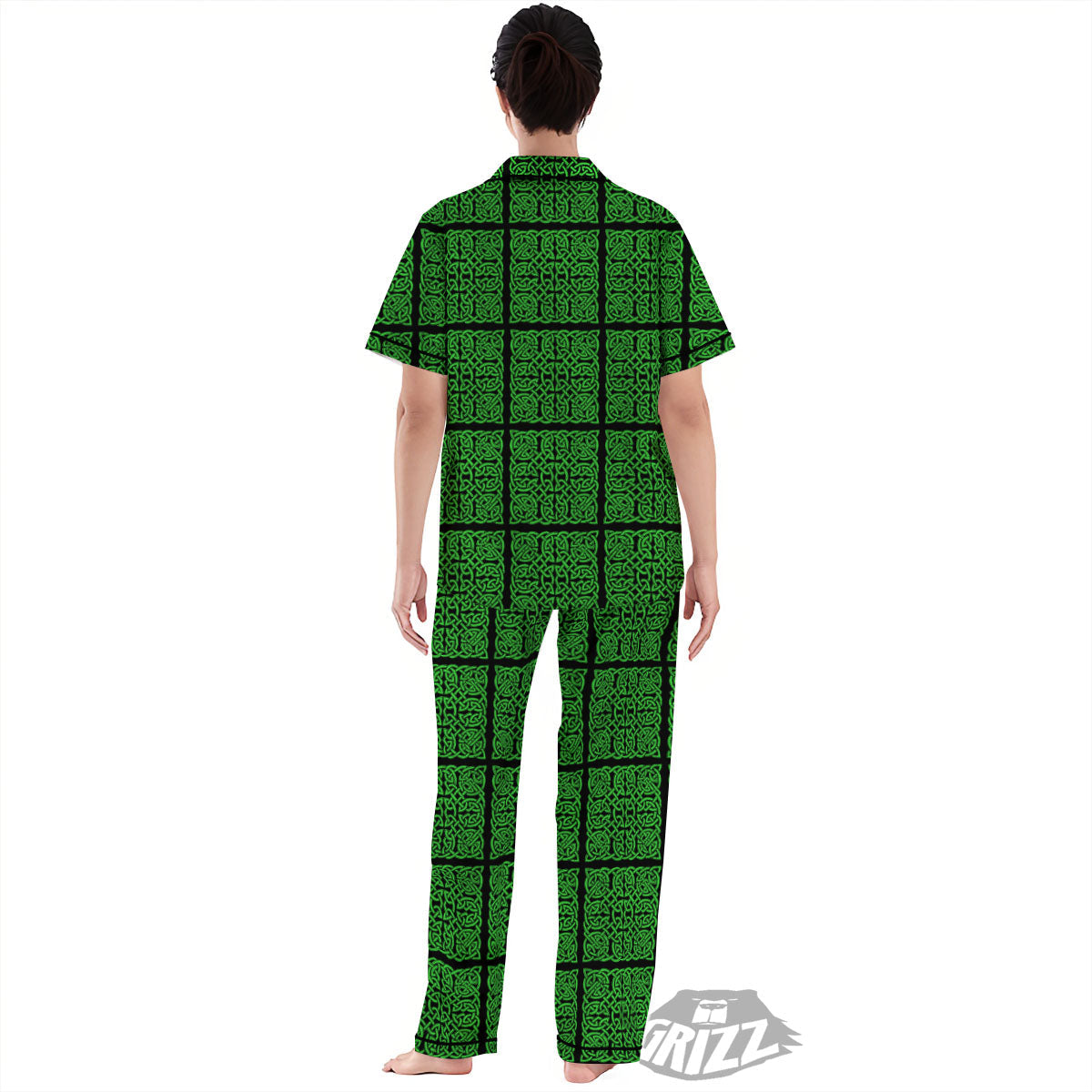 Symbol Irish Celtic Print Pattern Women's Pajamas Set-grizzshop
