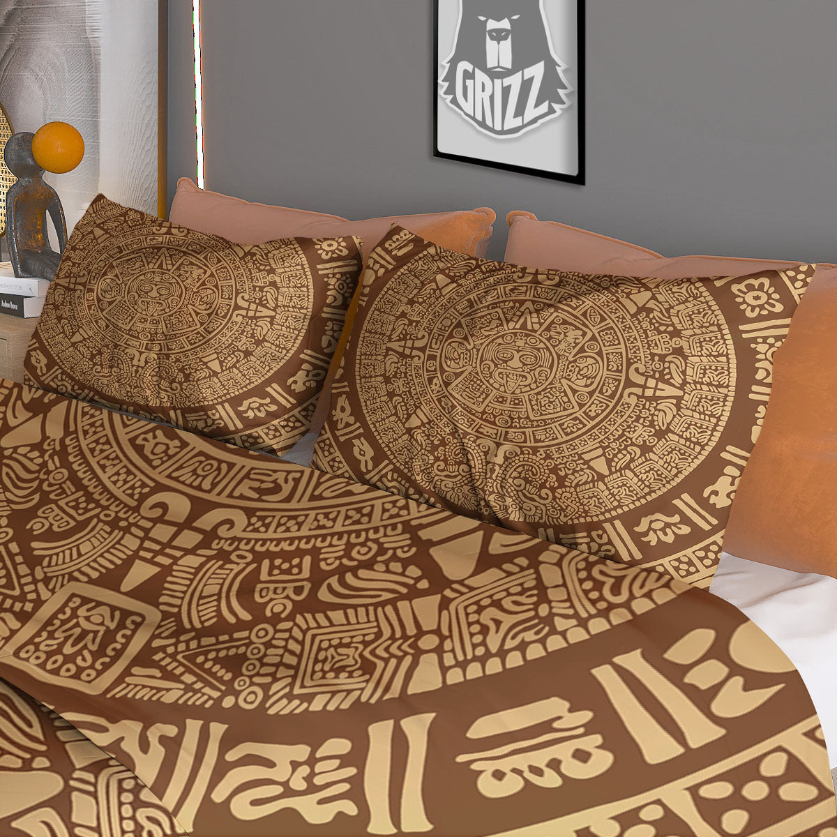 Symbol Mayan Print Duvet Cover Bedding Set