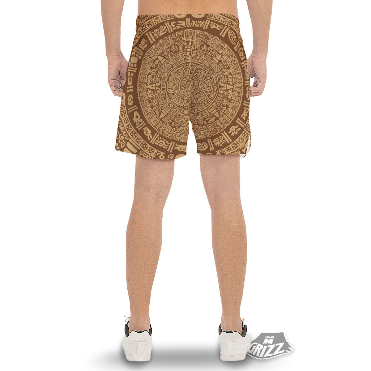 Symbol Mayan Print Men's Gym Shorts-grizzshop
