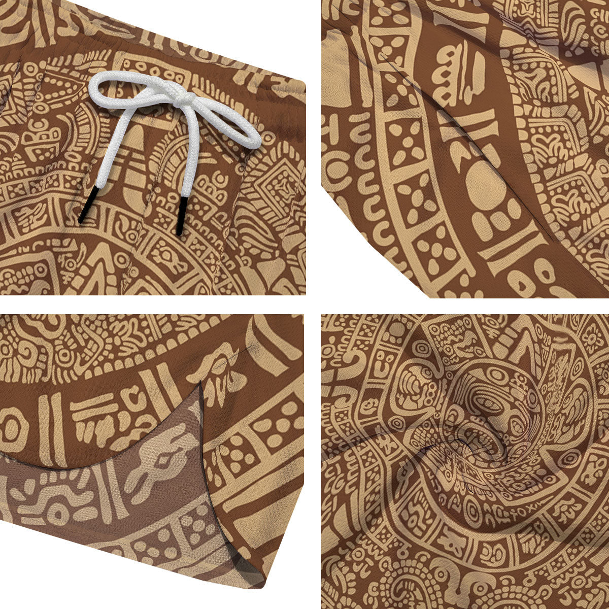 Symbol Mayan Print Men's Running Shorts-grizzshop