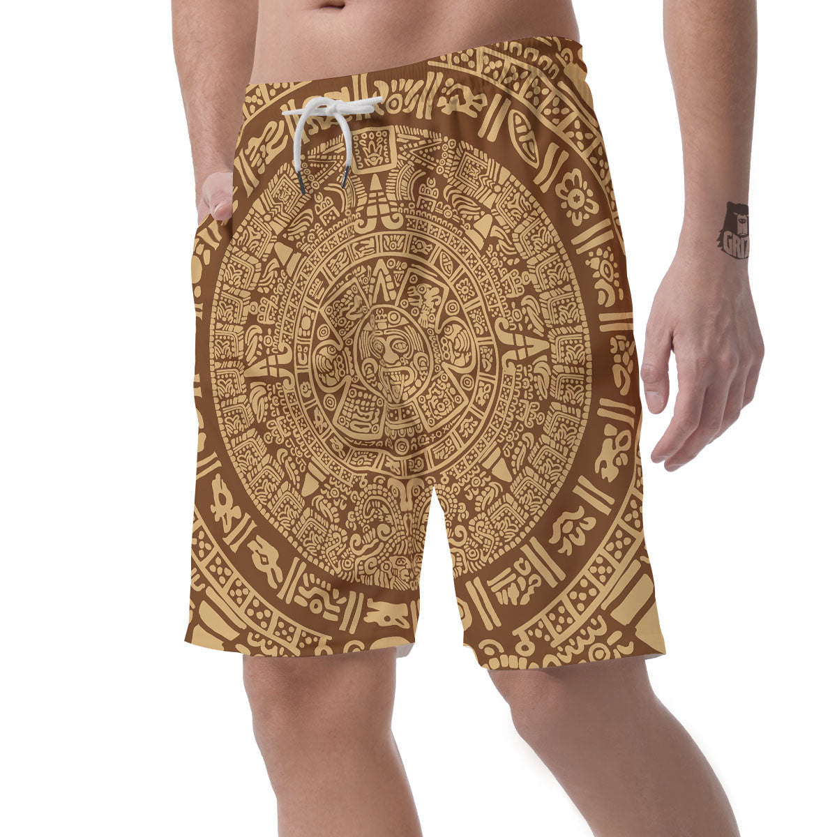Symbol Mayan Print Men's Shorts-grizzshop