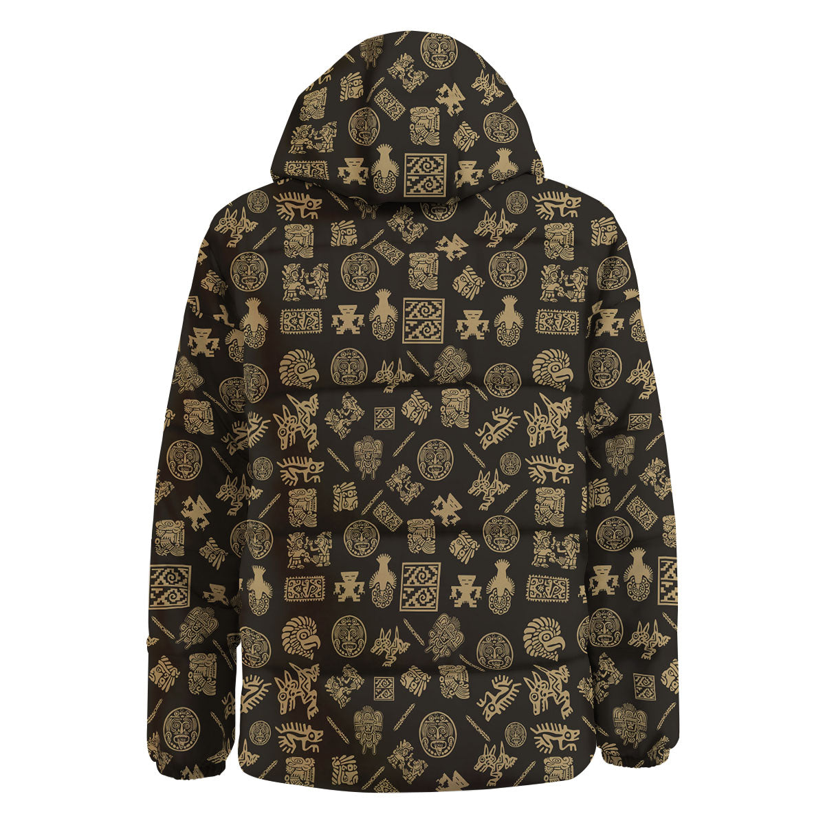 Symbol Mayan Print Pattern Down Jacket-grizzshop