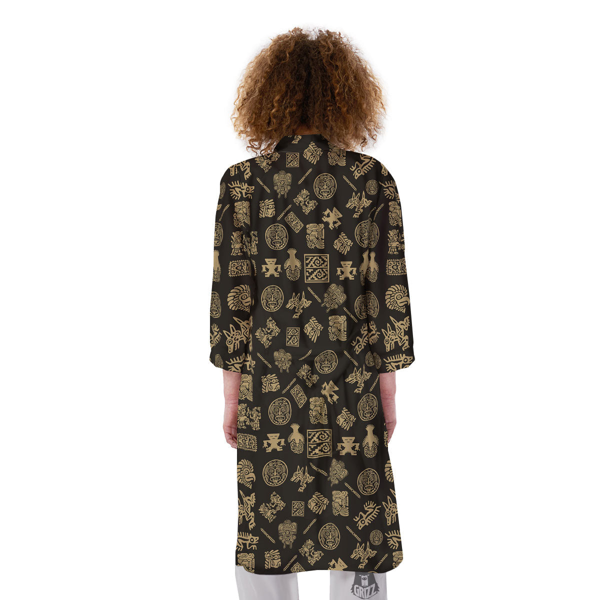 Symbol Mayan Print Pattern Kimono-grizzshop