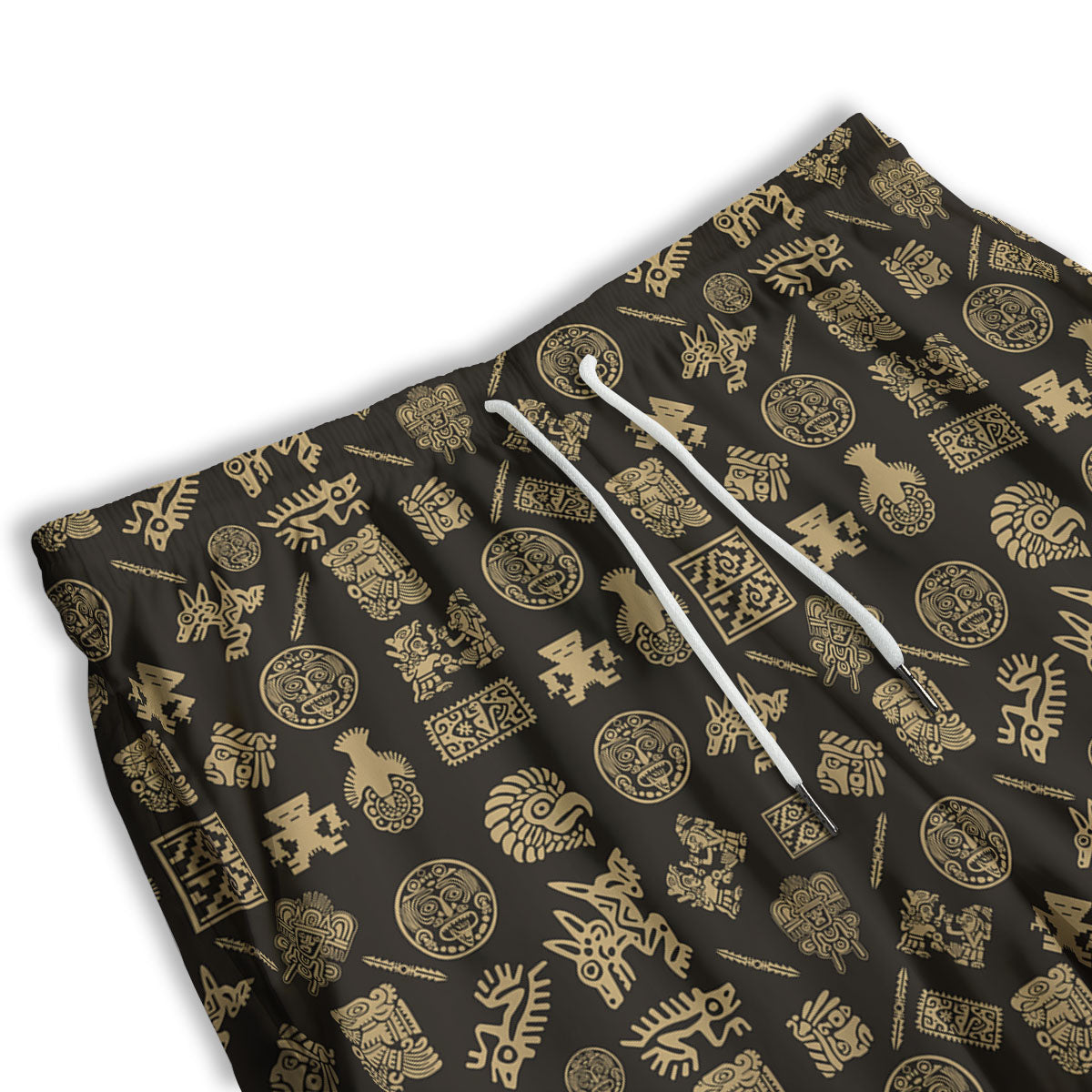 Symbol Mayan Print Pattern Men's Athletic Shorts