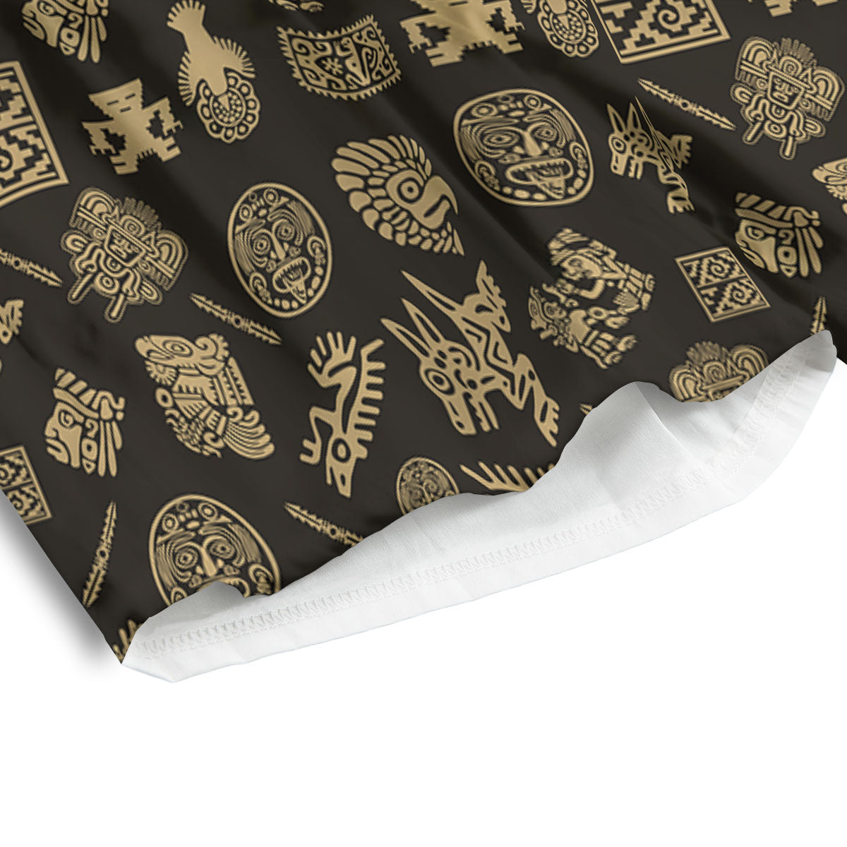 Symbol Mayan Print Pattern Men's Athletic Shorts