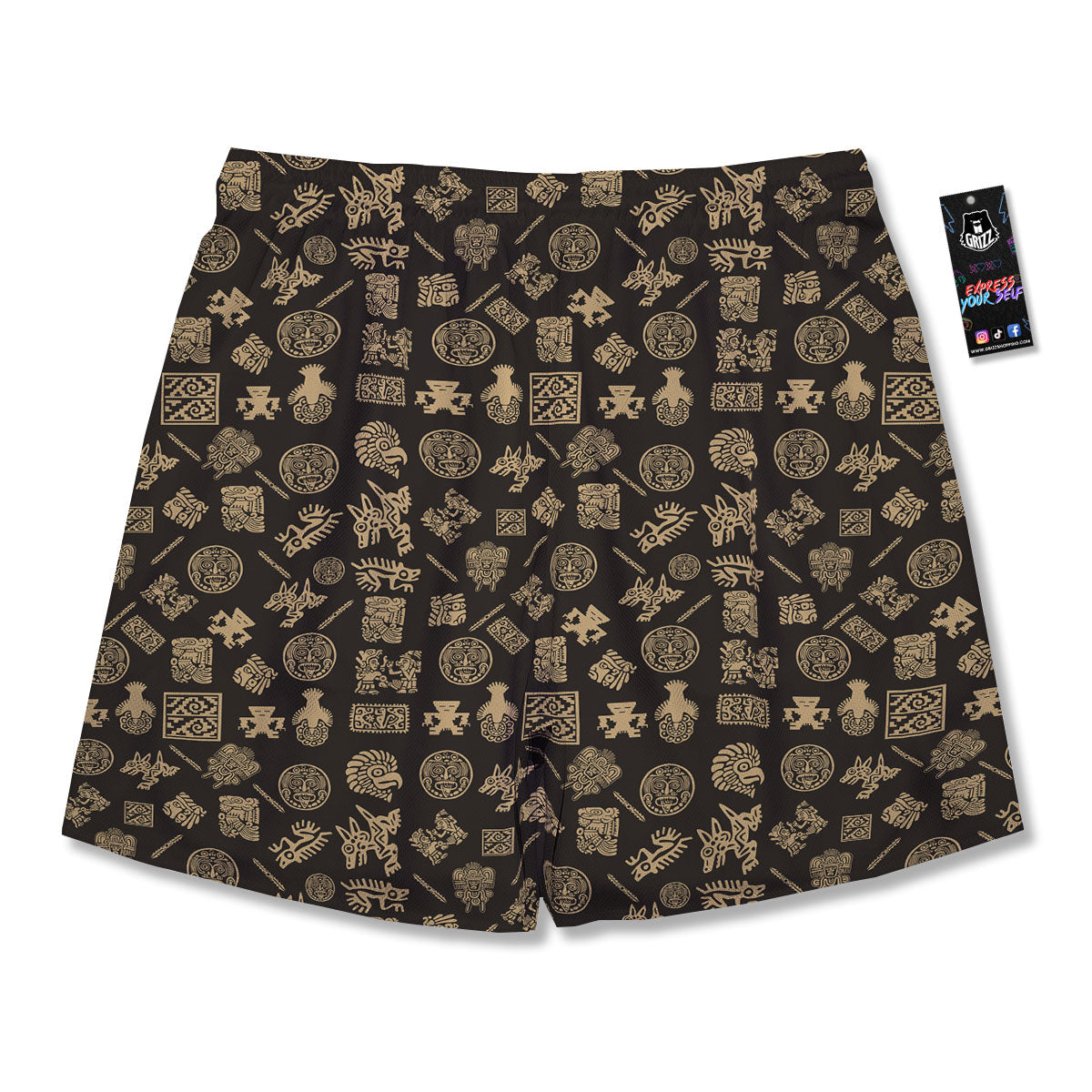 Symbol Mayan Print Pattern Men's Running Shorts-grizzshop