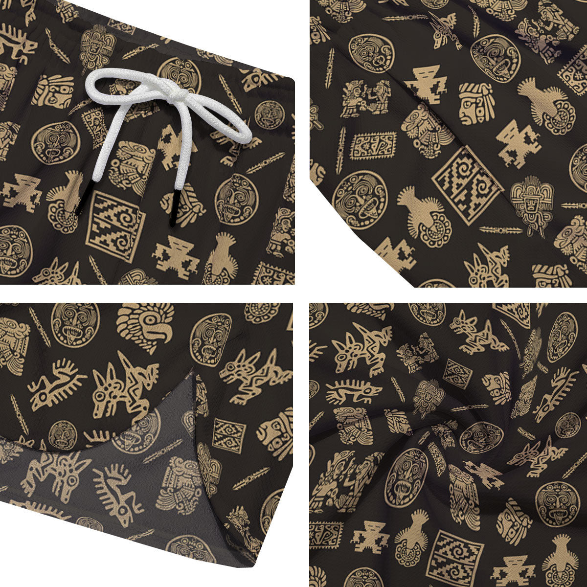 Symbol Mayan Print Pattern Men's Running Shorts-grizzshop
