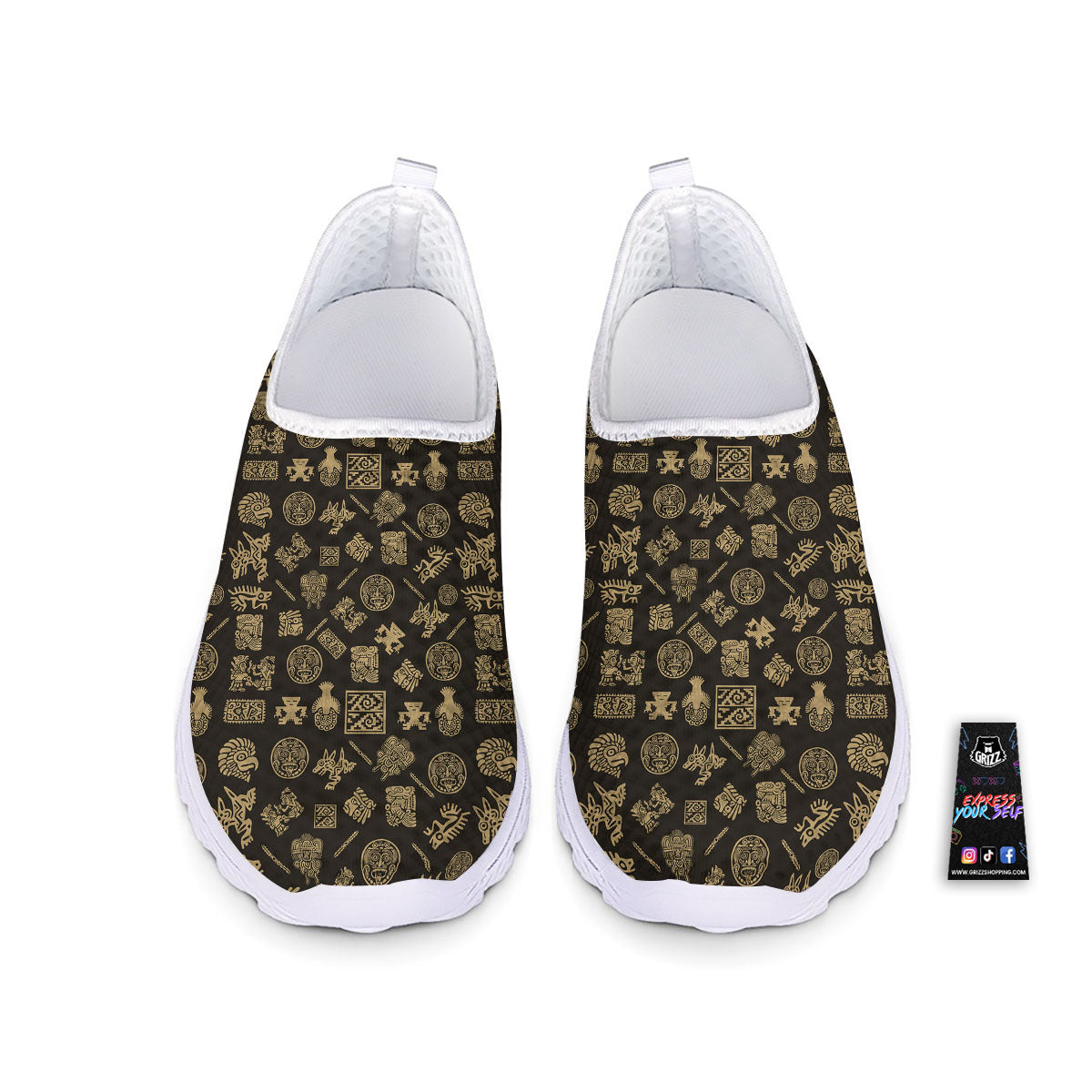 Symbol Mayan Print Pattern Nurse Shoes-grizzshop