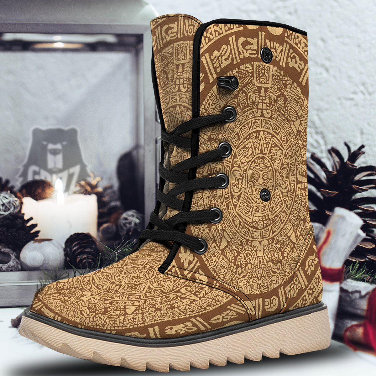 Symbol Mayan Print Snow Boots-grizzshop
