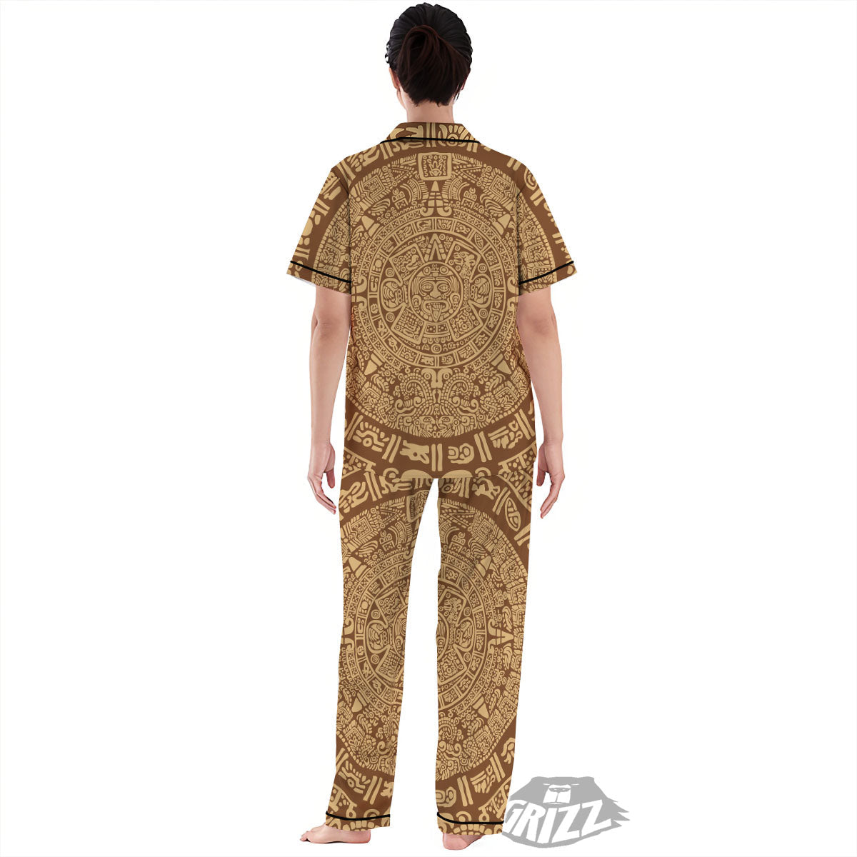 Symbol Mayan Print Women's Pajamas Set-grizzshop