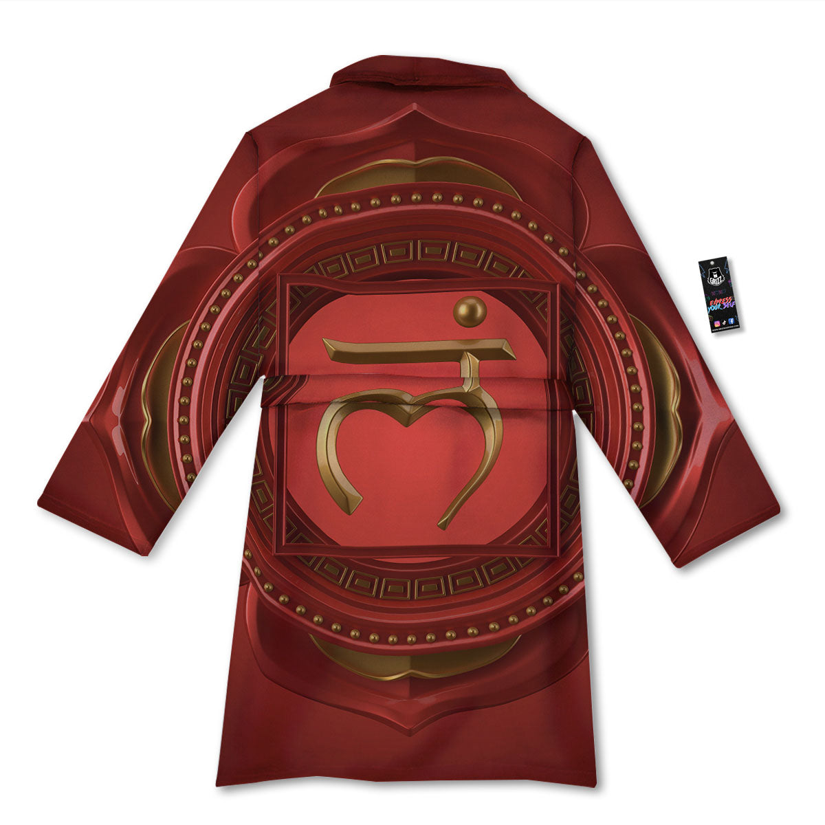 Symbol Muladhara Chakra Print Bathrobe-grizzshop