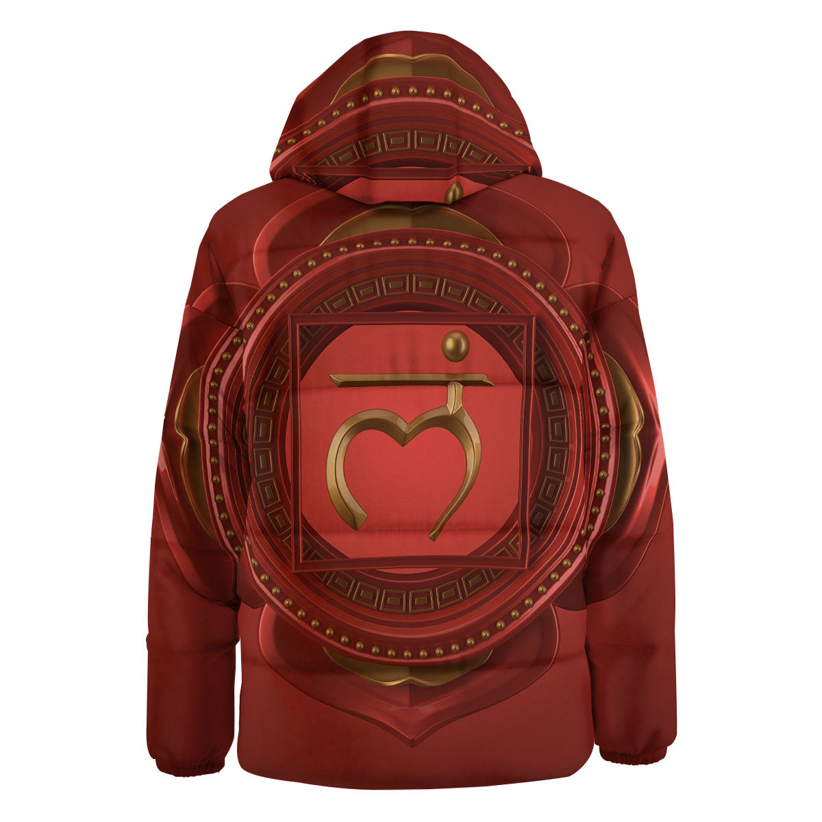 Symbol Muladhara Chakra Print Down Jacket-grizzshop