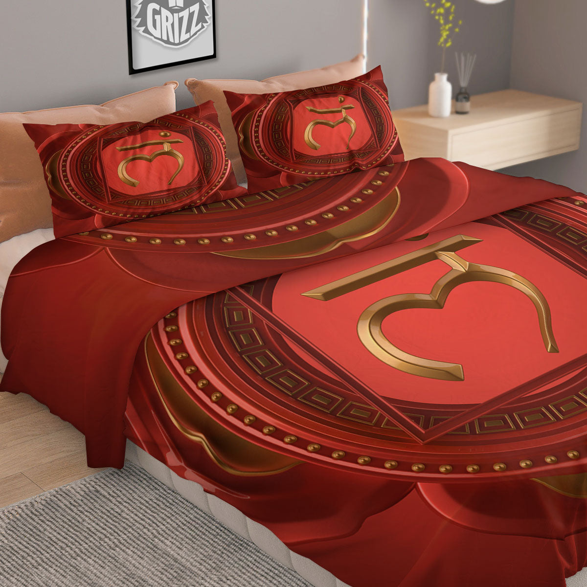 Symbol Muladhara Chakra Print Duvet Cover Bedding Set