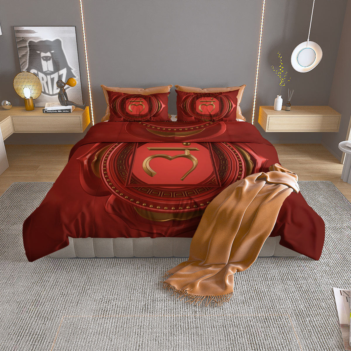 Symbol Muladhara Chakra Print Duvet Cover Bedding Set