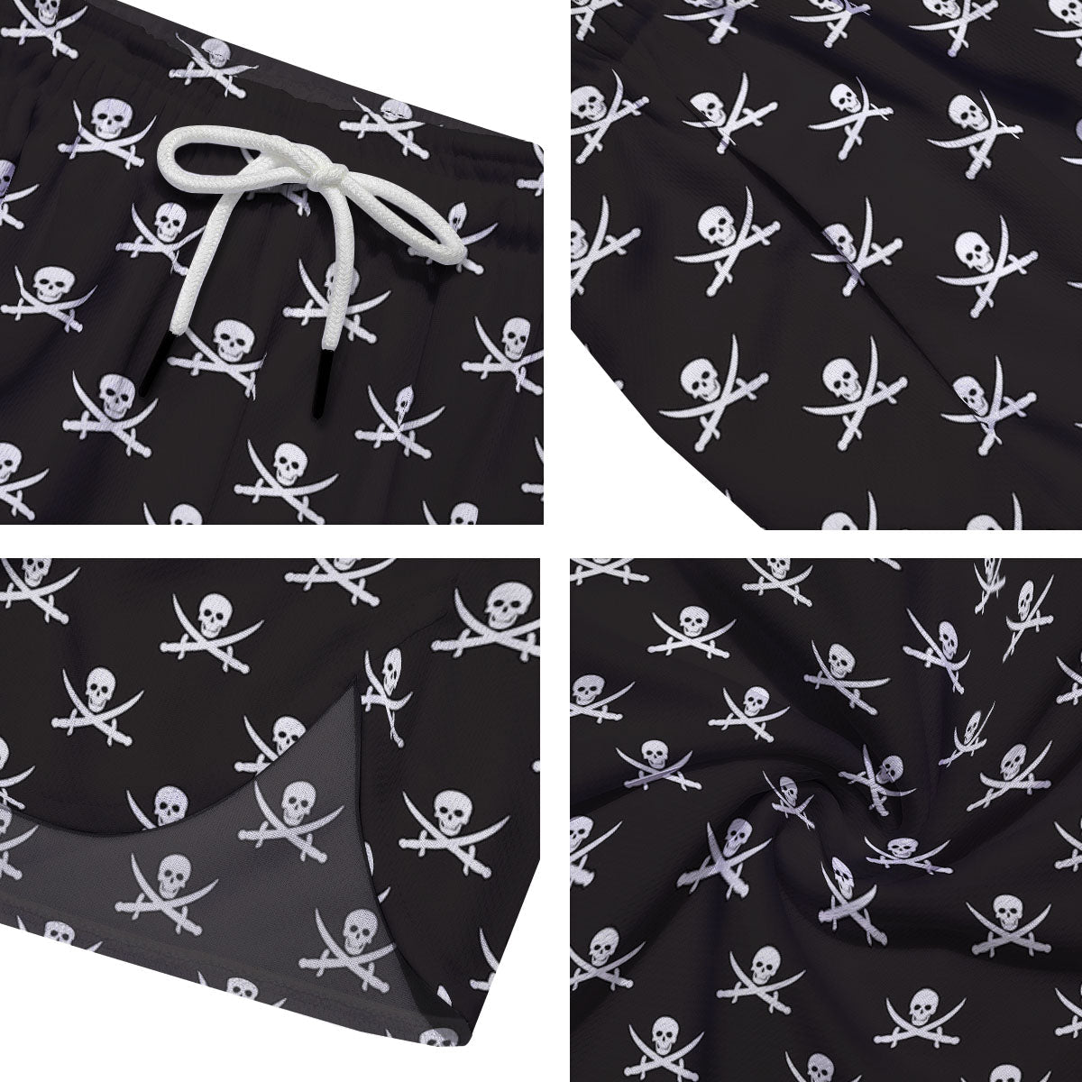 Symbol Pirate Skull Print Pattern Men's Running Shorts-grizzshop