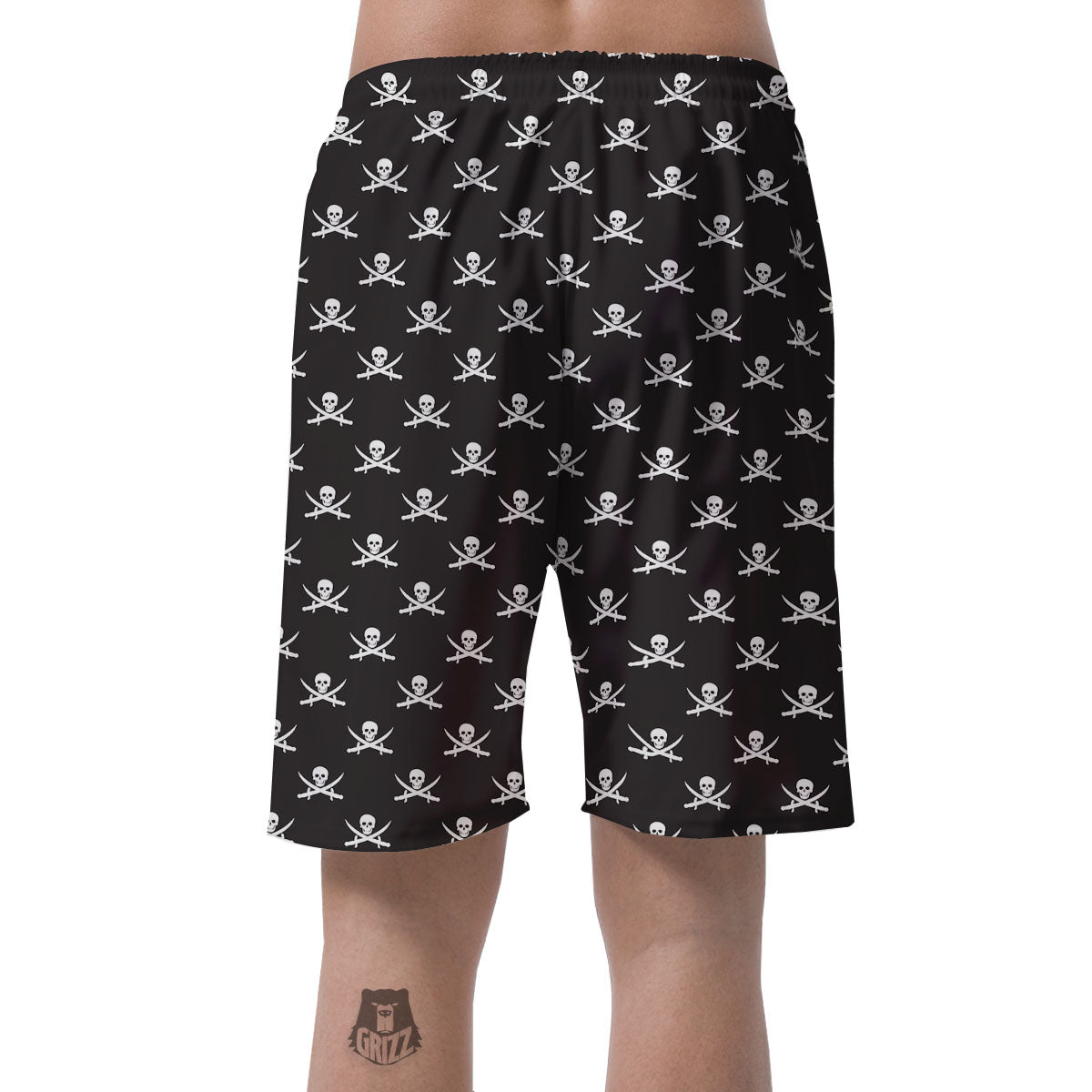 Symbol Pirate Skull Print Pattern Men's Shorts-grizzshop