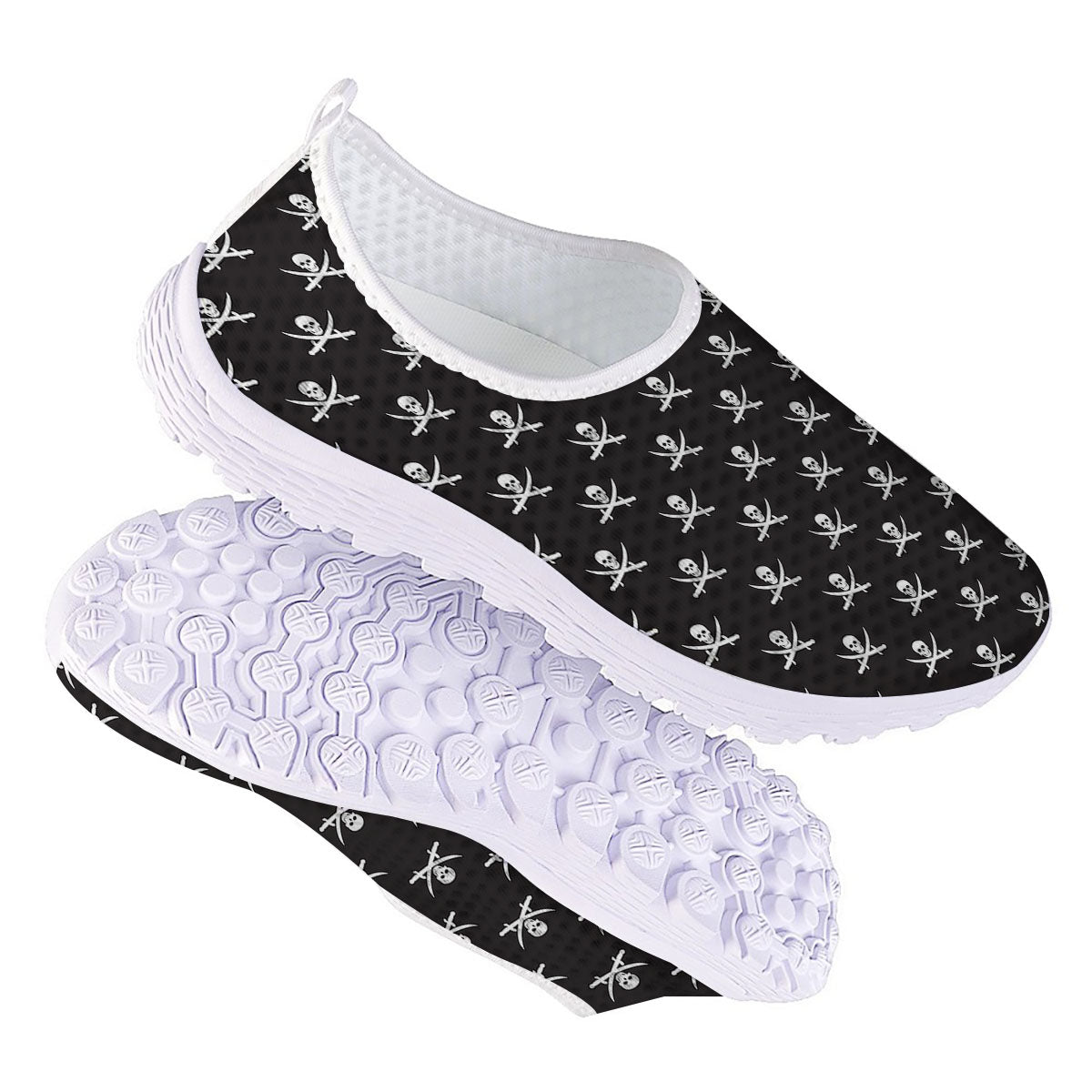 Symbol Pirate Skull Print Pattern Nurse Shoes-grizzshop