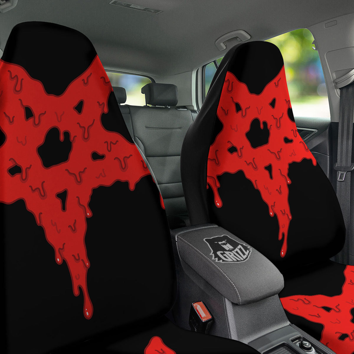 Symbol Red Pentagram Print Car Seat Covers-grizzshop