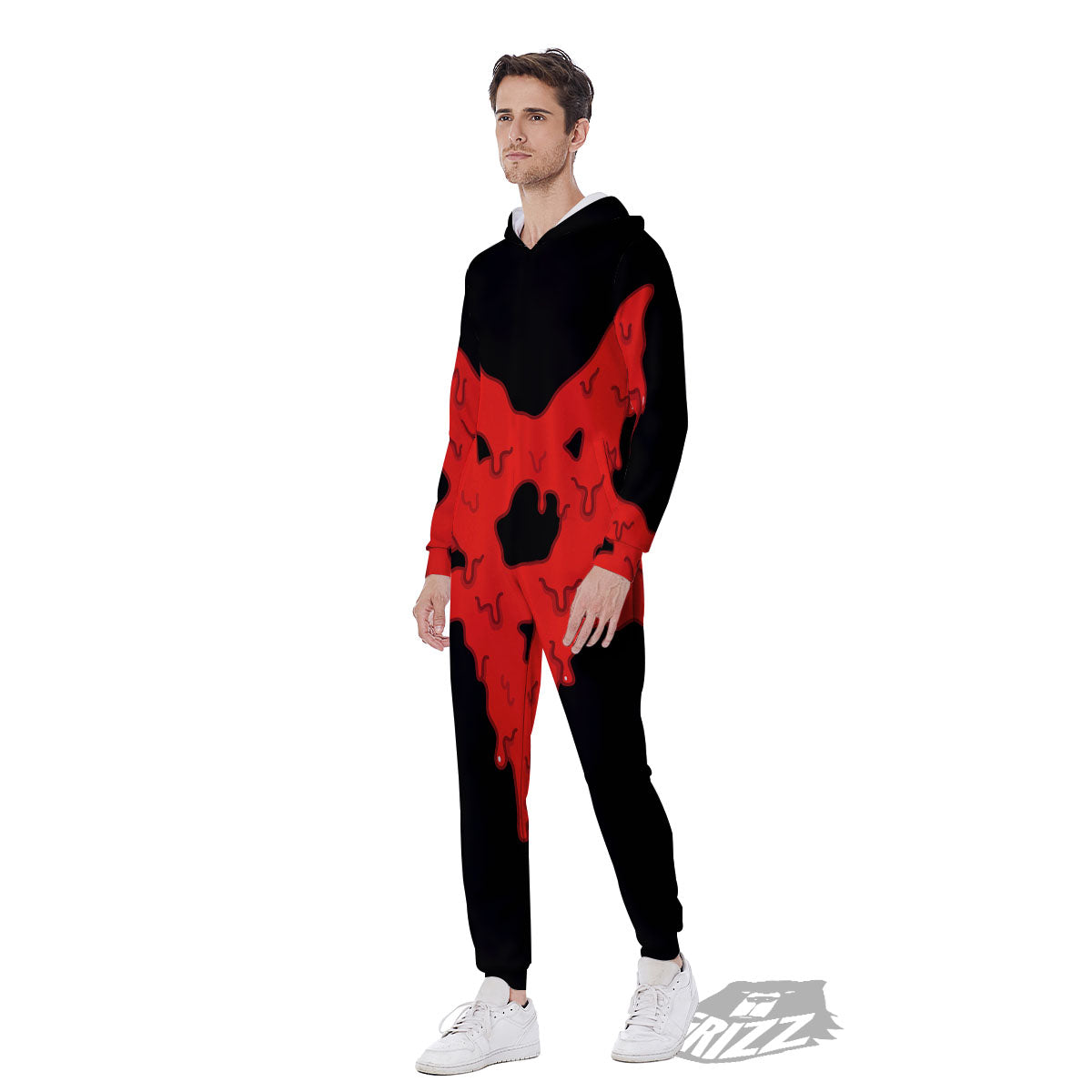 Symbol Red Pentagram Print Men's Jumpsuit-grizzshop