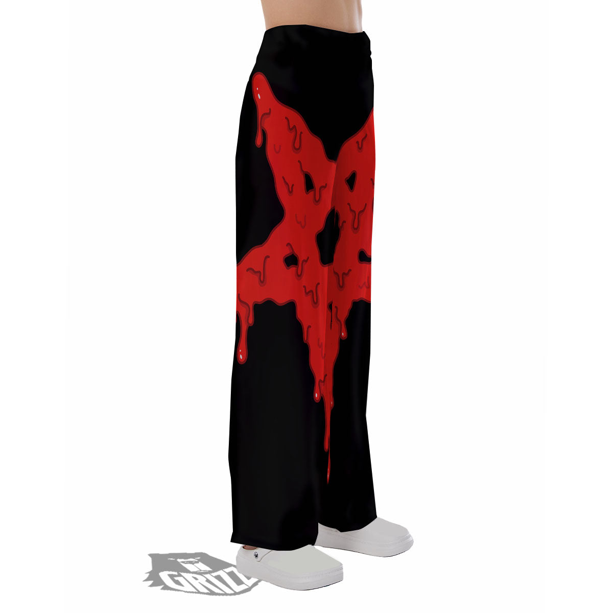 Symbol Red Pentagram Print Pajama Pants-grizzshop