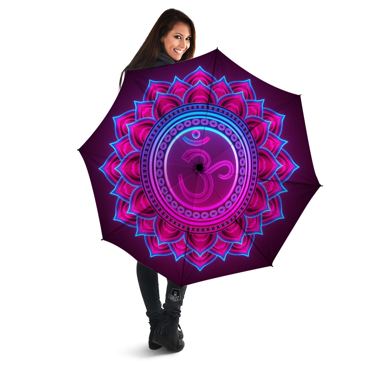 Symbol Sahasrara Chakra Print Umbrella-grizzshop