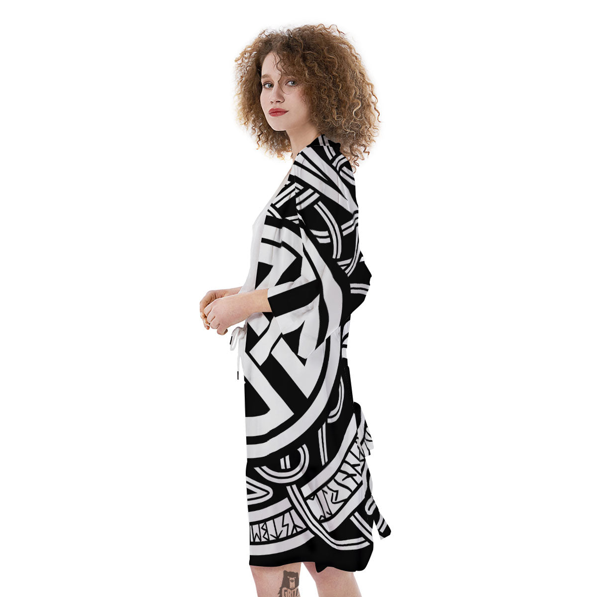 Symbol Viking Norse Runes Print Kimono-grizzshop