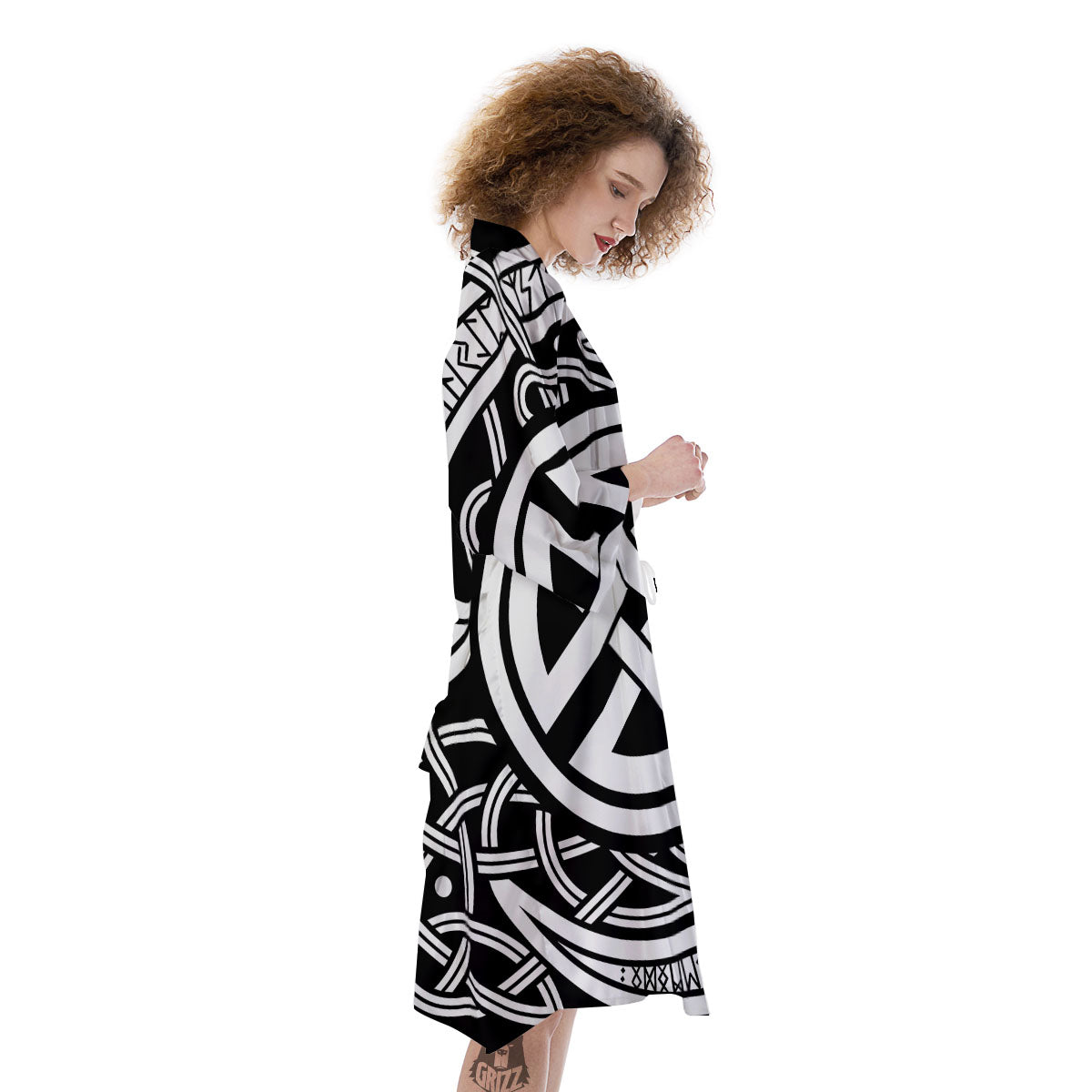 Symbol Viking Norse Runes Print Kimono-grizzshop