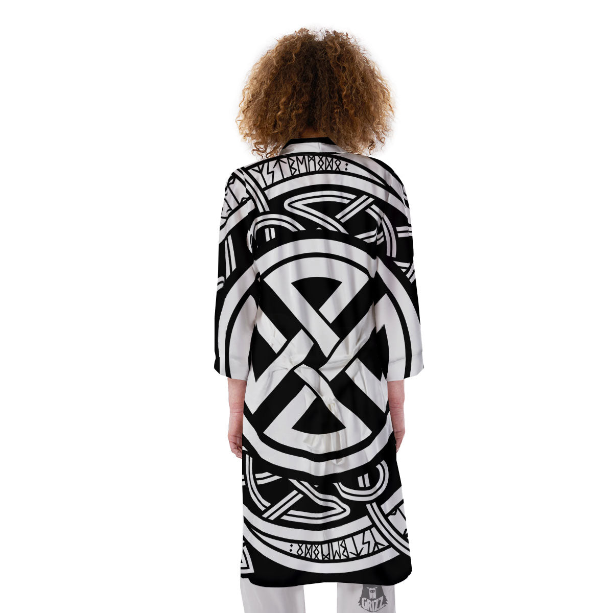 Symbol Viking Norse Runes Print Kimono-grizzshop