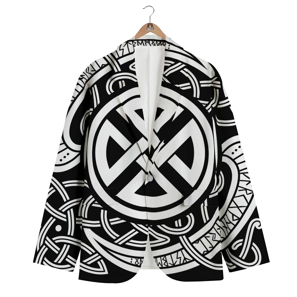 Symbol Viking Norse Runes Print Men's Blazer-grizzshop
