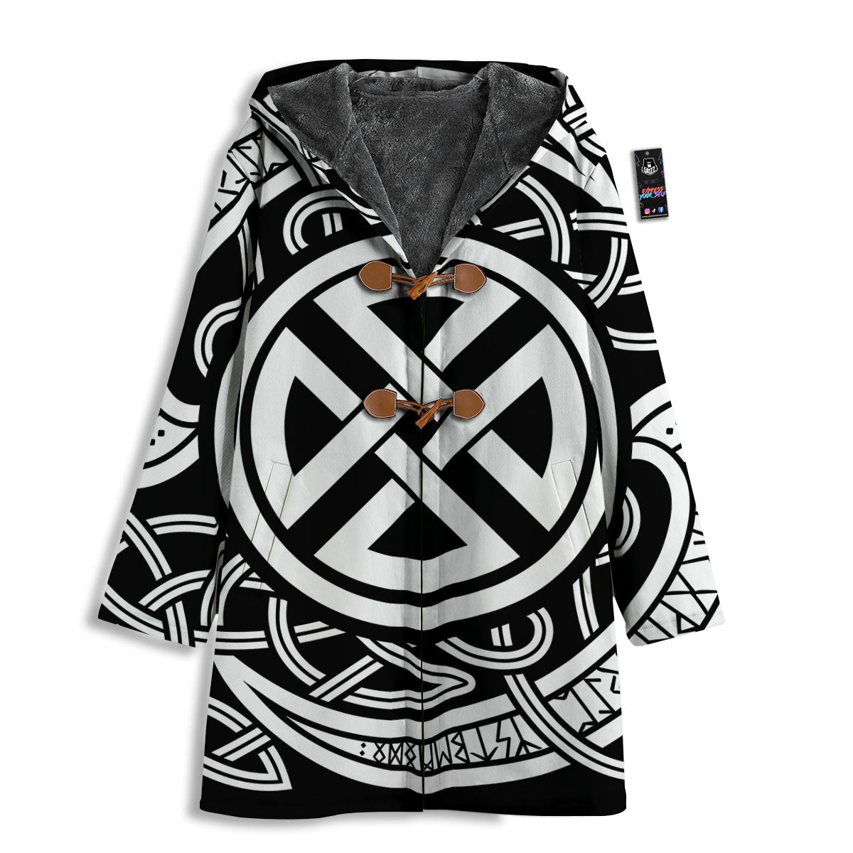 Symbol Viking Norse Runes Print Men's Windbreaker Jacket-grizzshop