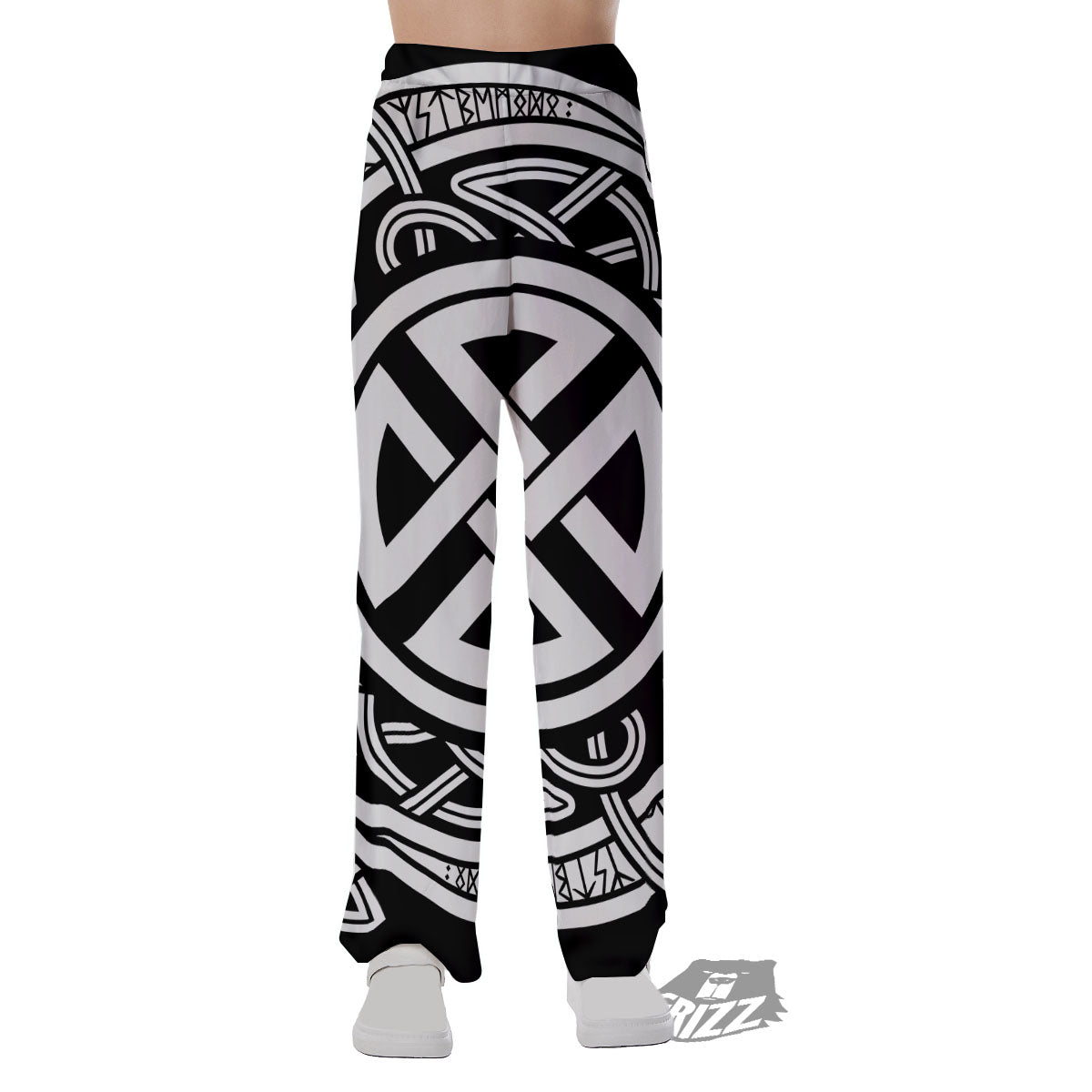 Symbol Viking Norse Runes Print Pajama Pants-grizzshop