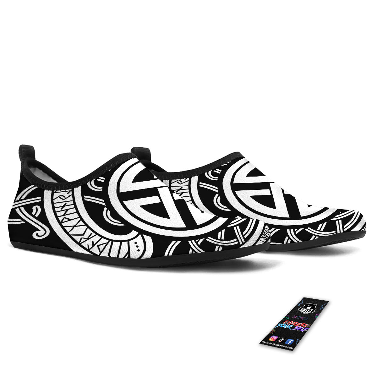 Symbol Viking Norse Runes Print Water Shoes-grizzshop