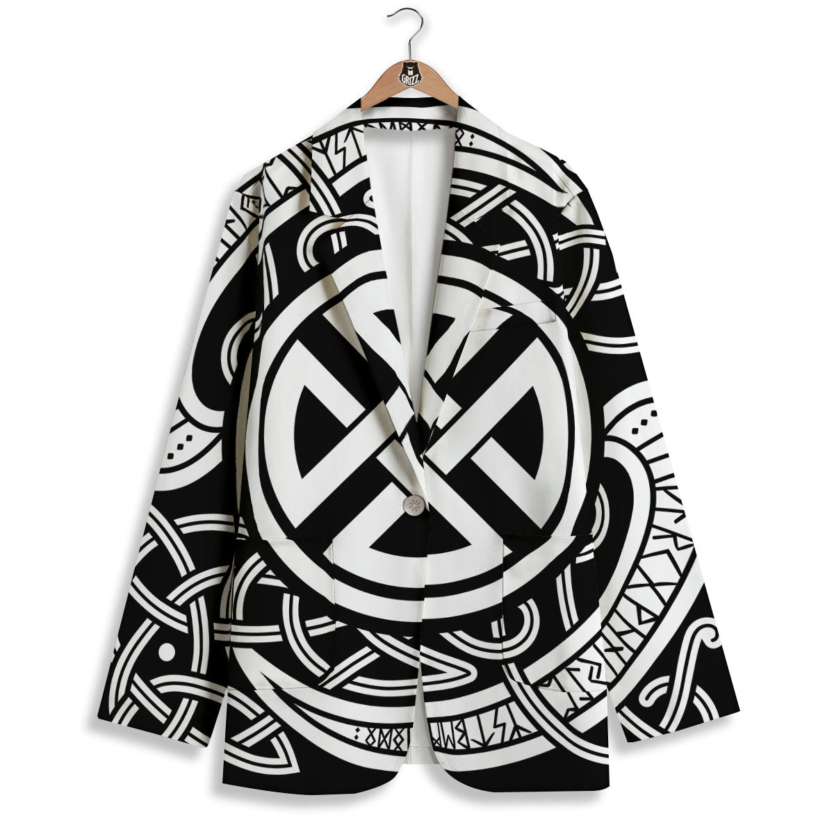 Symbol Viking Norse Runes Print Women's Blazer-grizzshop