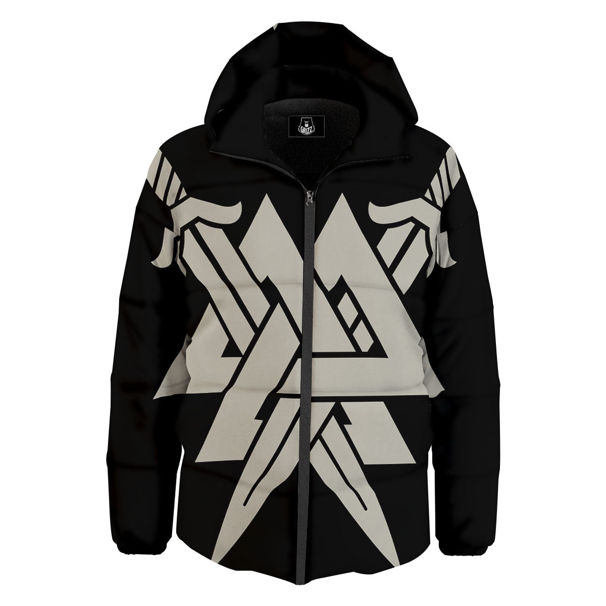 Symbol Viking Valhalla Print Down Jacket-grizzshop