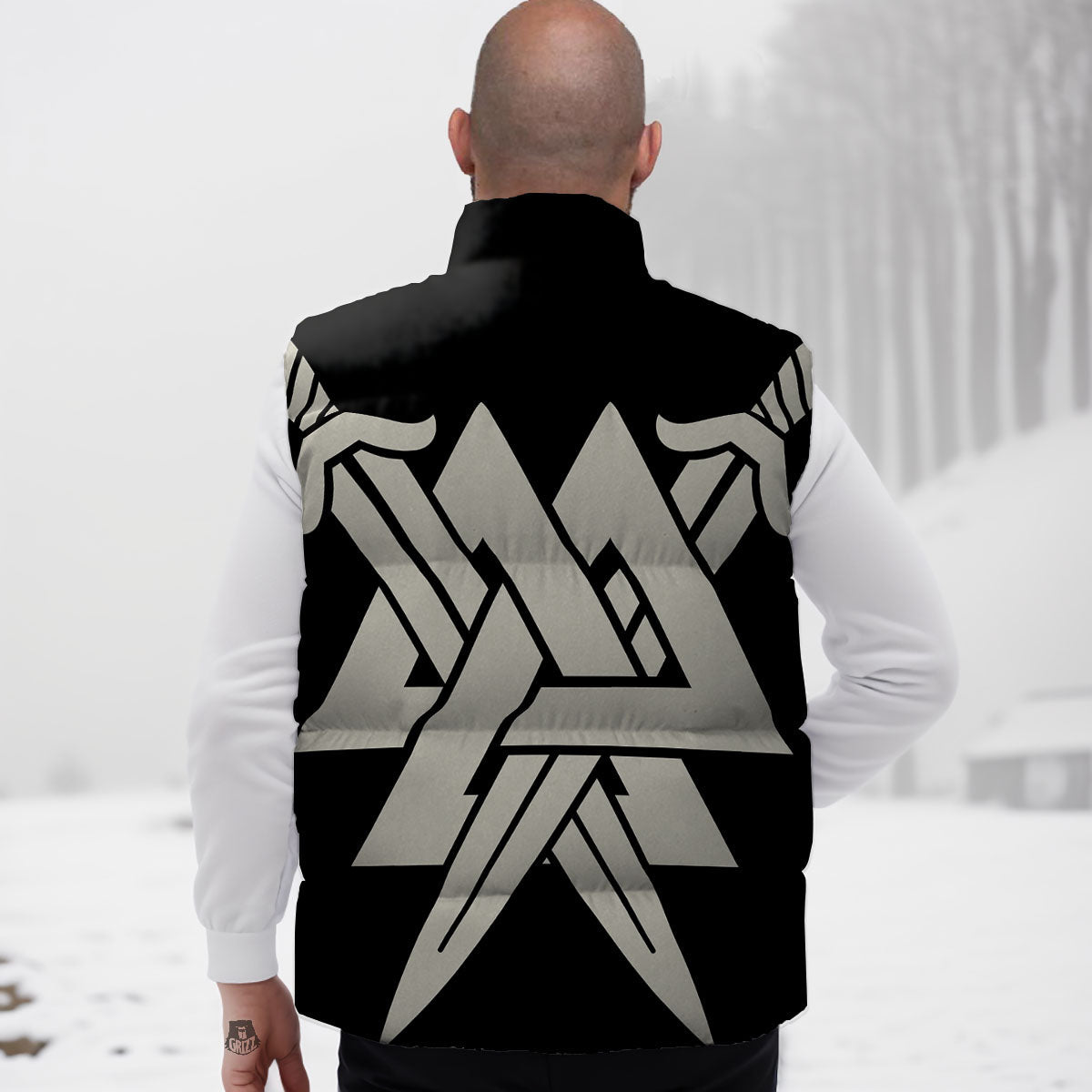 Symbol Viking Valhalla Print Down Vest