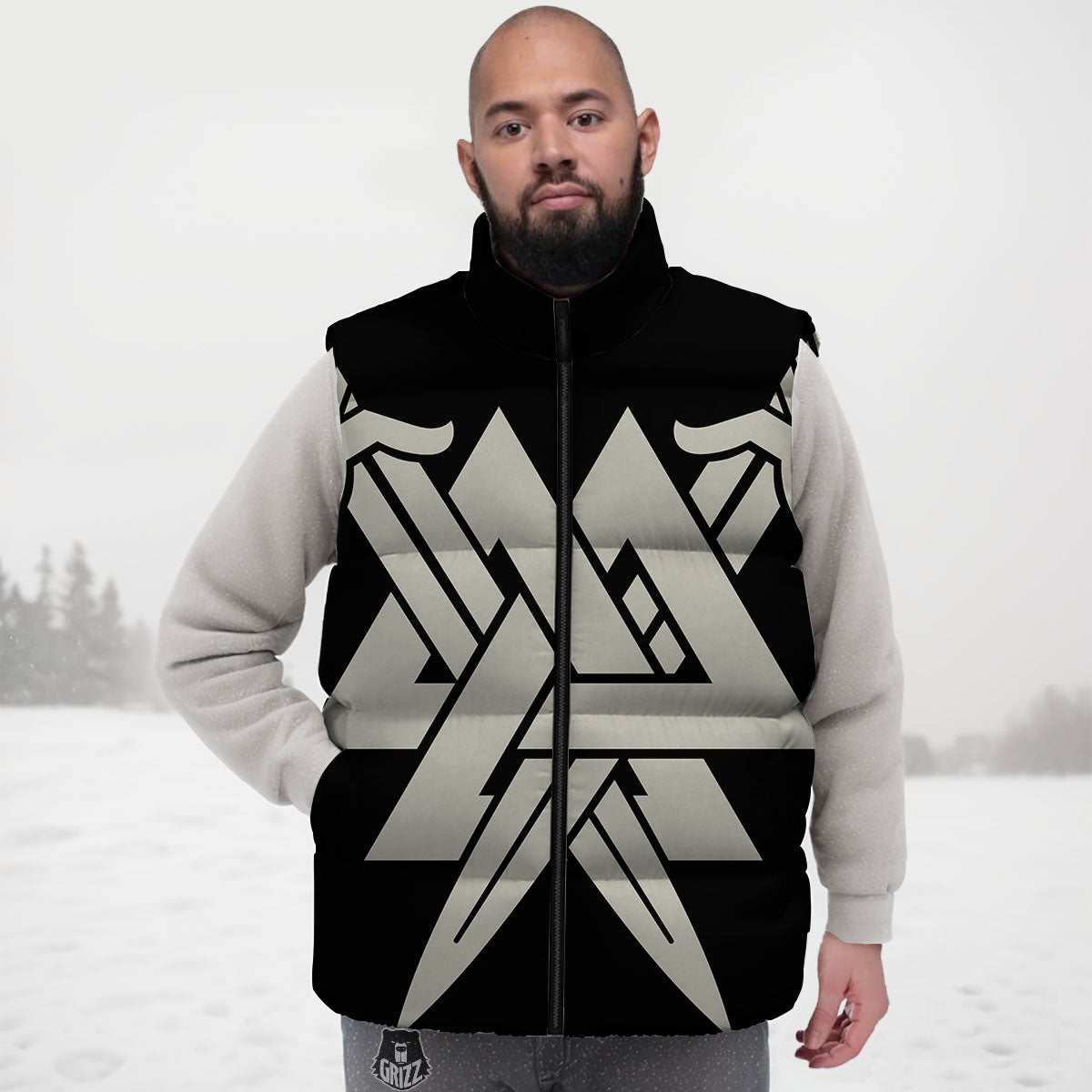 Symbol Viking Valhalla Print Down Vest
